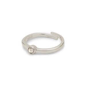 Lulu Crystal Silver Plated Stacking Ring
