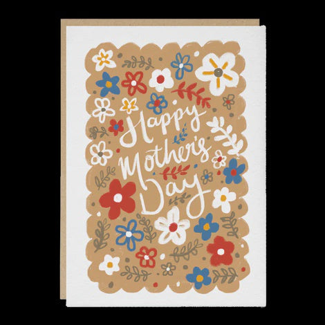Folk Floral Happy Mothers Day Card