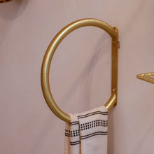 Load image into Gallery viewer, Loop Wall Fixed Towel Holder in Brass