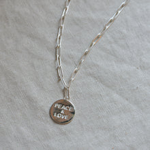 Load image into Gallery viewer, Peace &amp; Love Coin Necklace / Colours