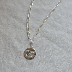 Peace & Love Coin Necklace / Colours