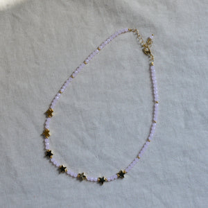 Rose Bead Star Necklace in Gold