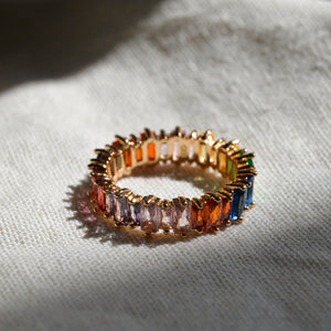 Rainbow Crystal Ring / Four Sizes