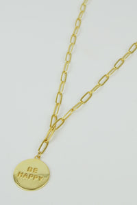 Be Happy Coin Necklace