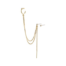 Load image into Gallery viewer, Nima Gold Plated Chain Ear Cuff Stud Earrings