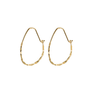 Olena Gold Plated Textured Hoop Earrings