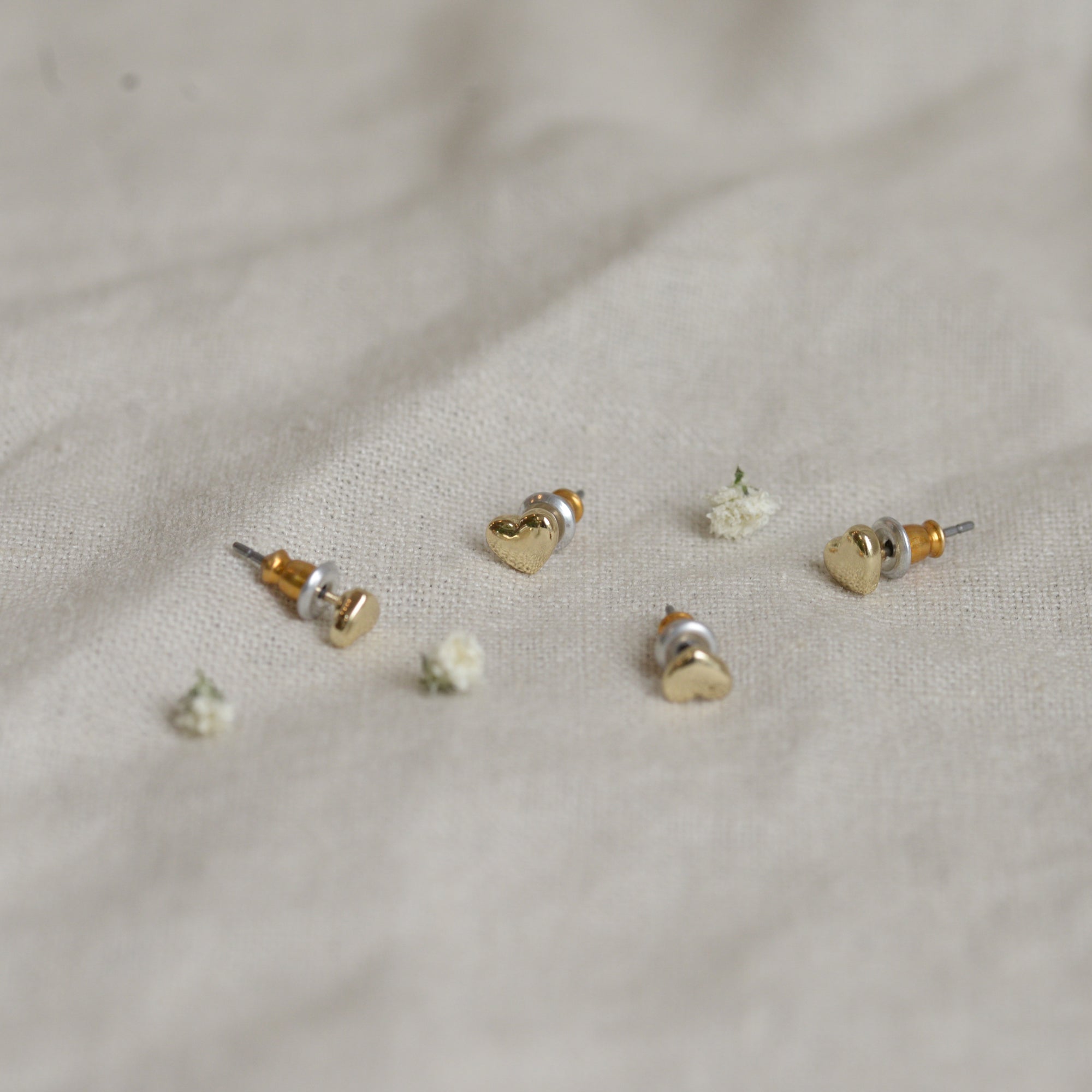 Pilgrim Heart Stud Earrings Set of Two