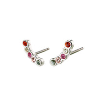 Load image into Gallery viewer, Pilgrim Anita Silver Plated Multi Crystal Crawler Earrings