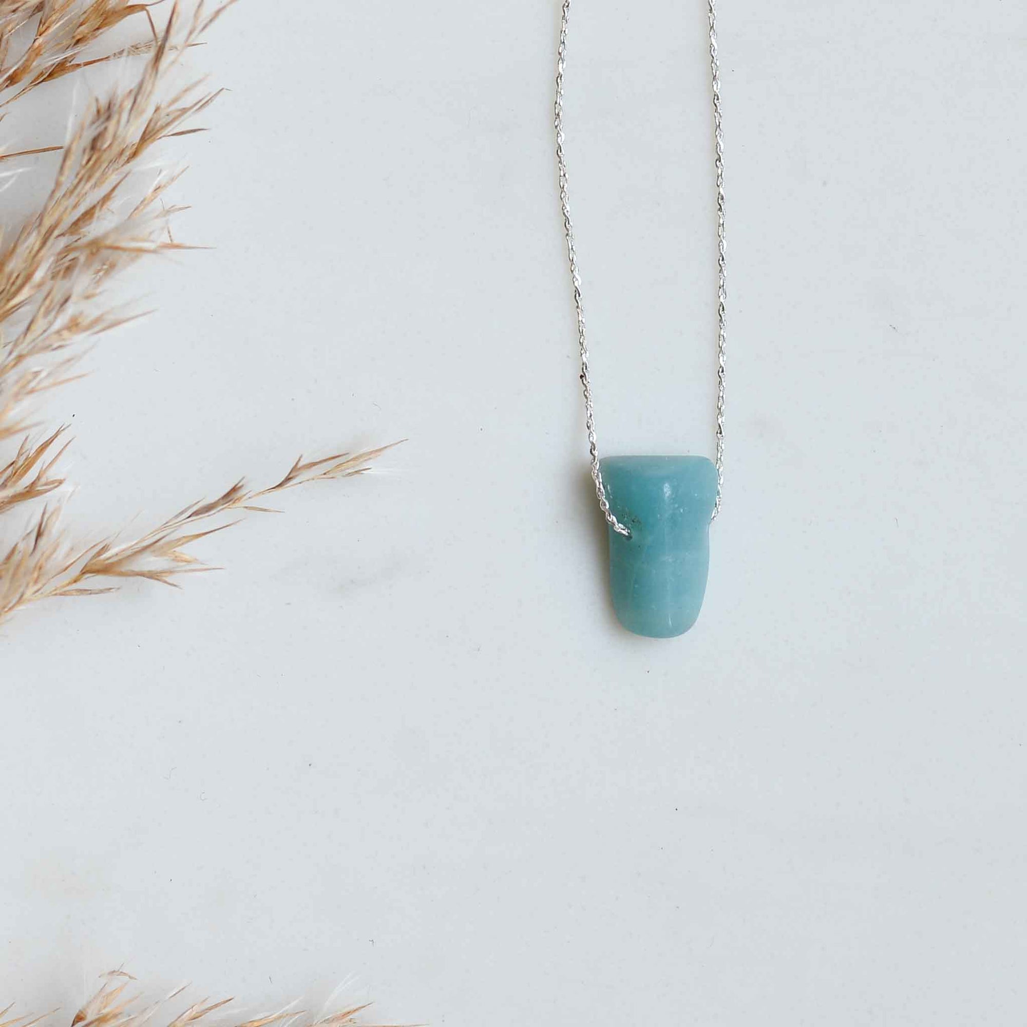 Pilgrim Chakra Amazonite Necklace in Silver