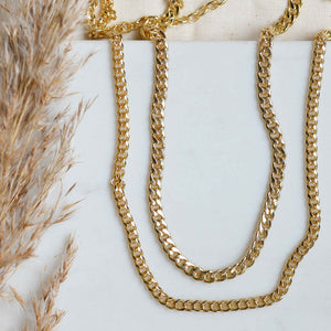 Pilgrim Blossom Curb Chain Necklace in Gold 