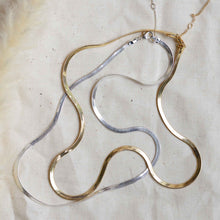 Load image into Gallery viewer, Pilgrim Joanna Flat Snake Chain Necklace in Gold or Silver