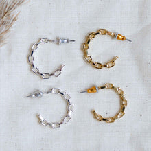 Load image into Gallery viewer, Pilgrim Eira Cable Chain Hoop Earrings in Gold or Silver