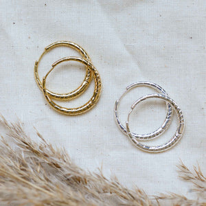 Pilgrim Euphoric Hoop Earrings in Gold or Silver