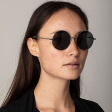 Load image into Gallery viewer, Polly Retro Sunglasses with Gold Plated Frame and Round Green Lenses