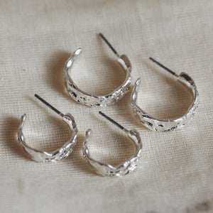 Pauline Set of Four Crystal Silver Plated Hoops