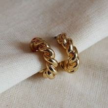 Load image into Gallery viewer, Gabrina Thick Twist Huge Hoops in Gold - Wear Layered