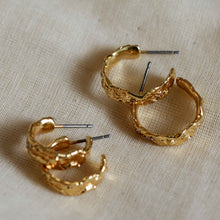 Load image into Gallery viewer, Pauline Set of Four Crystal Gold Plated Hoops