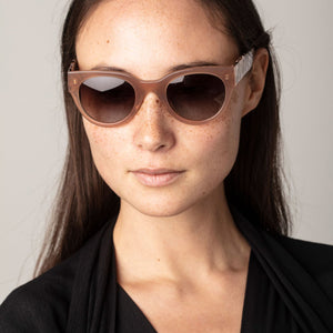 Tamara Light Brown Frame Sunglasses with Round Lenses