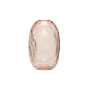 Pink Dimpled Texture Glass Vase