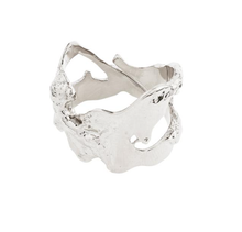 Load image into Gallery viewer, Pilgrim Compass Organic Shaped Ring Silver Plated