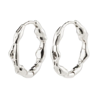 Load image into Gallery viewer, Pilgrim Zion Organic Shaped Hoops Silver Plated