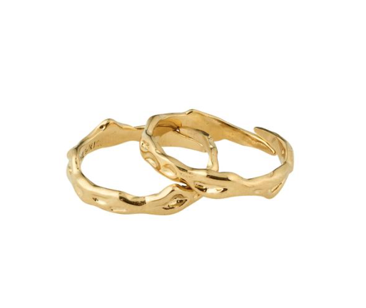 Pilgrim Rita Stackable Rings 2-in-1 Set Gold Plated