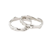 Load image into Gallery viewer, Pilgrim Rita Stackable Rings 2-in-1 Set Silver Plated