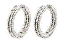 Load image into Gallery viewer, Pilgrim Belief Chunky Twist Semi-Hoops Silver Plated