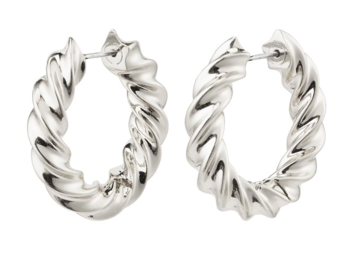 Pilgrim Leila Chunky Twirl Hoops Silver Plated
