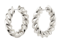 Load image into Gallery viewer, Pilgrim Leila Chunky Twirl Hoops Silver Plated