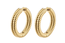 Load image into Gallery viewer, Belief Gold Chunky Snake Chain Hoops