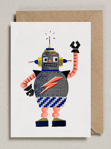 Petra Boase Colourful Robot Greeting Card in Various