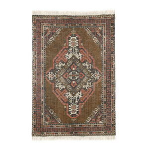 Printed Cotton and Jute Rug / 180 x 120cm