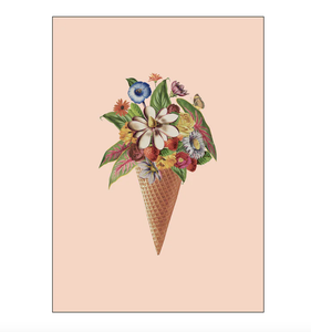 Botanical Pink Ice Cream / 30 x 40 cm