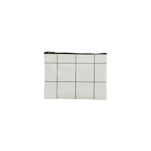 Small White Squares Grid Makeup bag