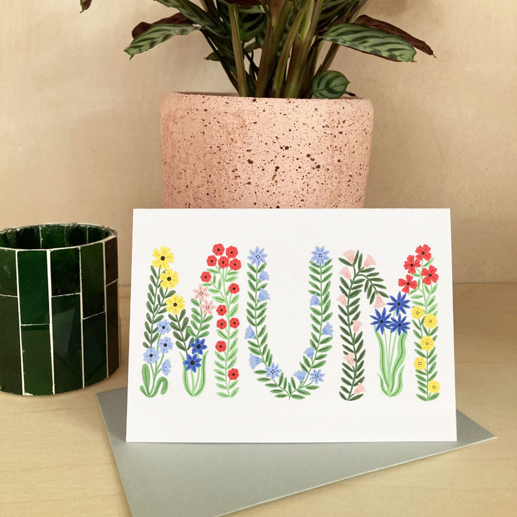 mum mothers day card spring typography card holly Maguire