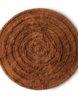 HKliving Round Woolen Rug / Chestnut
