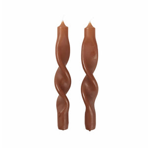 Broste Terracotta Twist Candles in a Set of Two