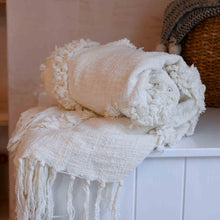Load image into Gallery viewer, HK Living White Fringe Cotton Throw