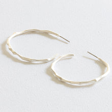 Load image into Gallery viewer, Valeria Branch Shaped Hoop Earrings in Brushed Silver
