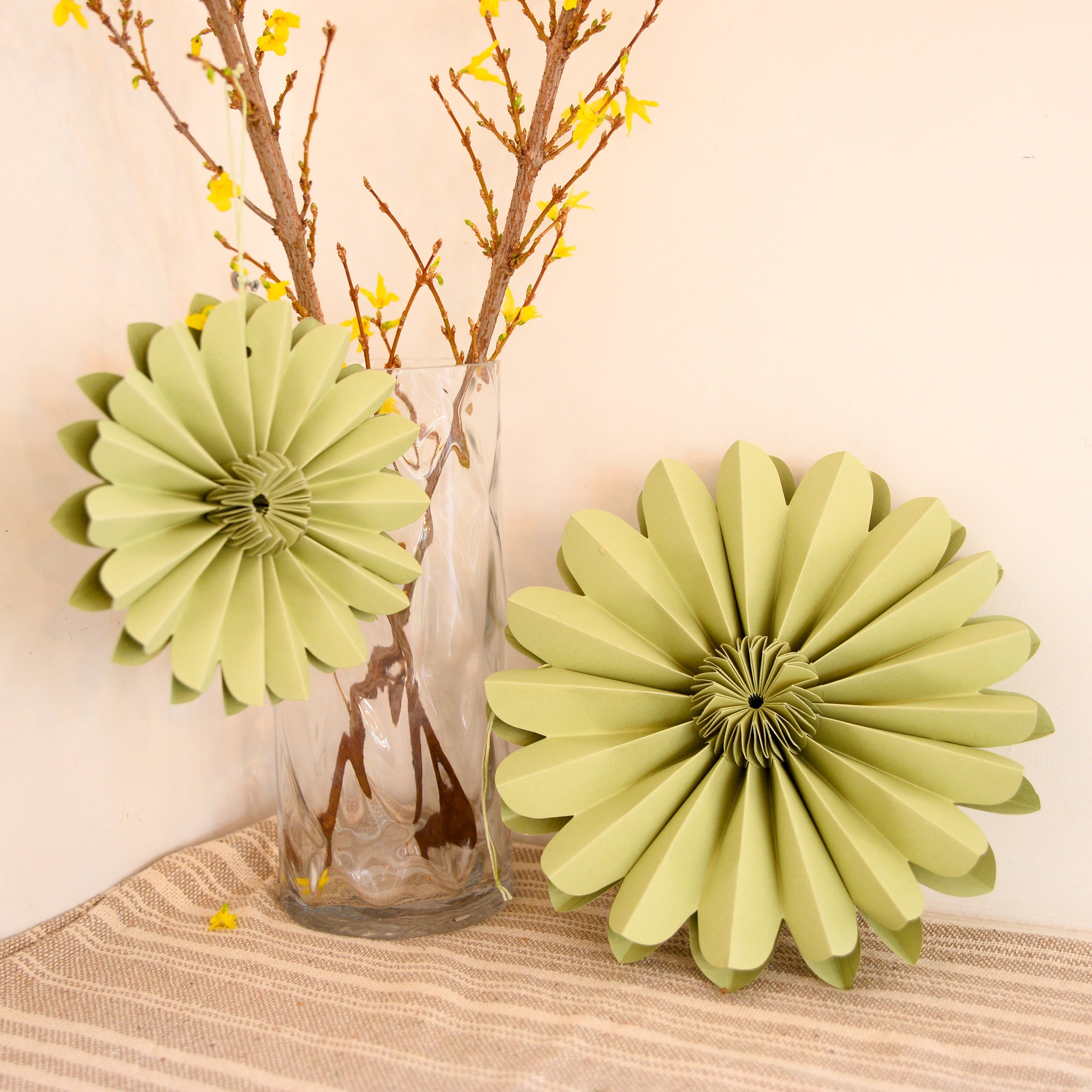 Green Paper Flowers