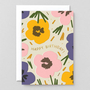 Wrap Happy Birthday Flowers Card