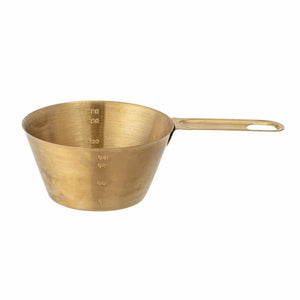 Brass coloured stainless steel measuring cup for cooking or baking designed by Bloomingville 