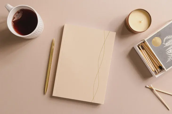 A5 Lined Notebook in Beige