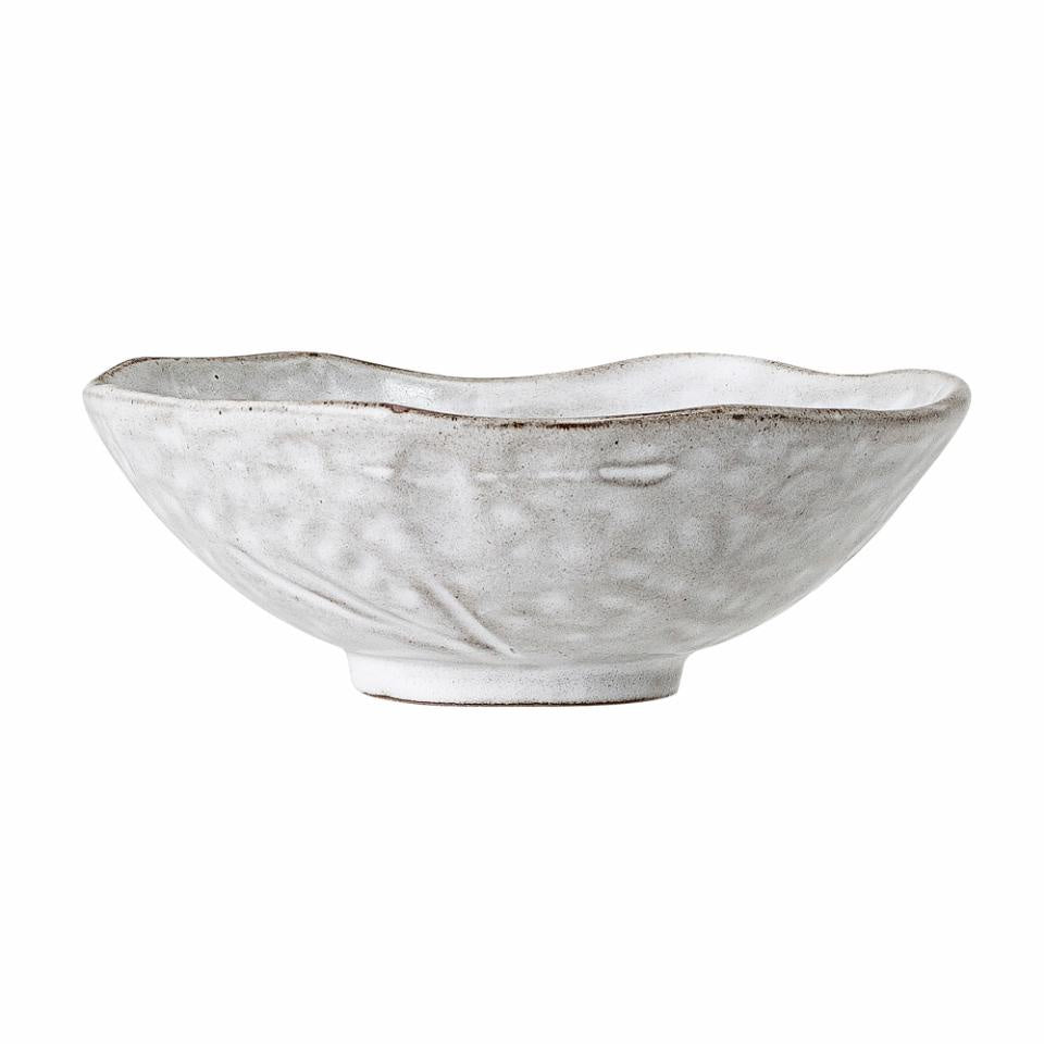 Iris bowl pale grey textured bowl ceramic bloomingville stoneware
