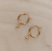 Load image into Gallery viewer, Mara Gold Star Hoop Earrings