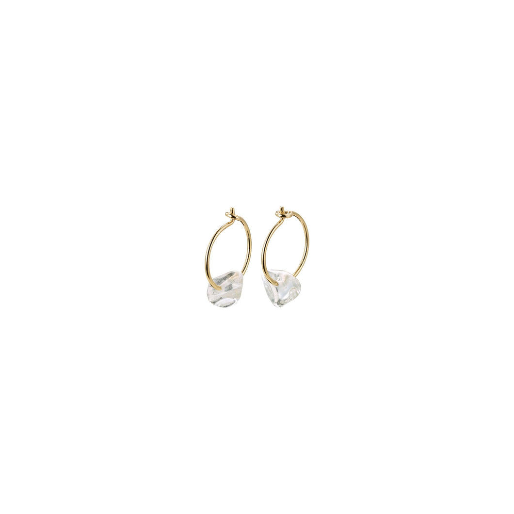 Quartz Chakra Crystal Gold Hoop Earrings