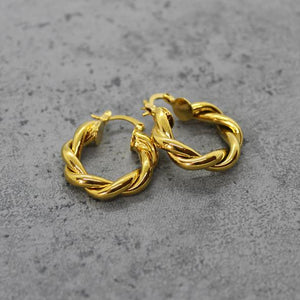 Mara Twisted Hoop Earrings in Gold