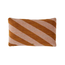 Load image into Gallery viewer, 100% Cotton Takara Cushion in Striped Caramel and Rose 35 X 50 OYOY