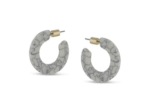 Big Metal London Annabelle Resin Hoops White and Grey